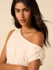 Cream One Shoulder Top sold by Nobody's Child
