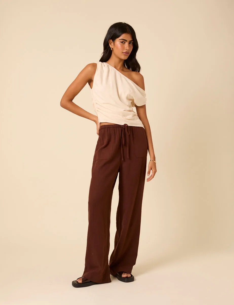 Cream One Shoulder Top sold by Nobody's Child product image thumbnail 4