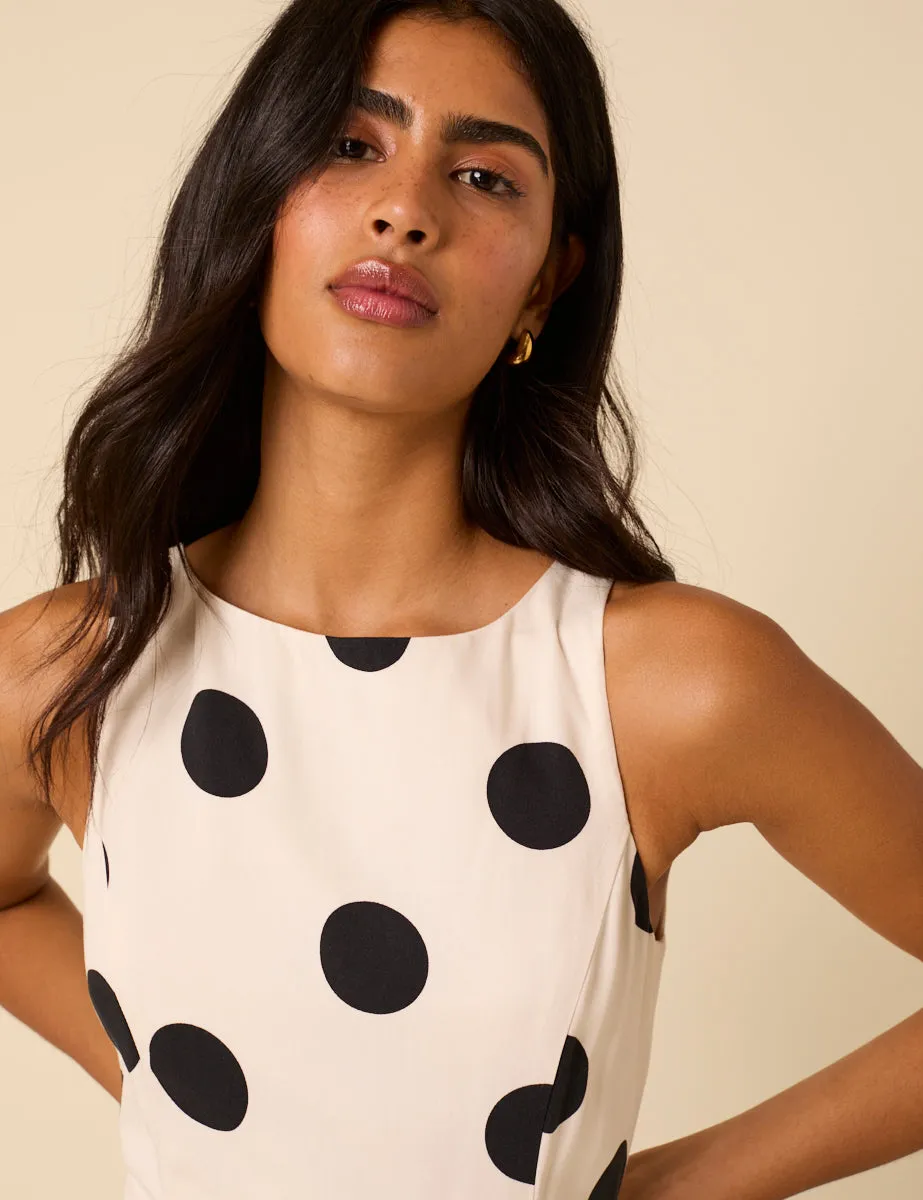 White Polka Dot Kyla Midi Dress sold by Nobody's Child product image thumbnail 3