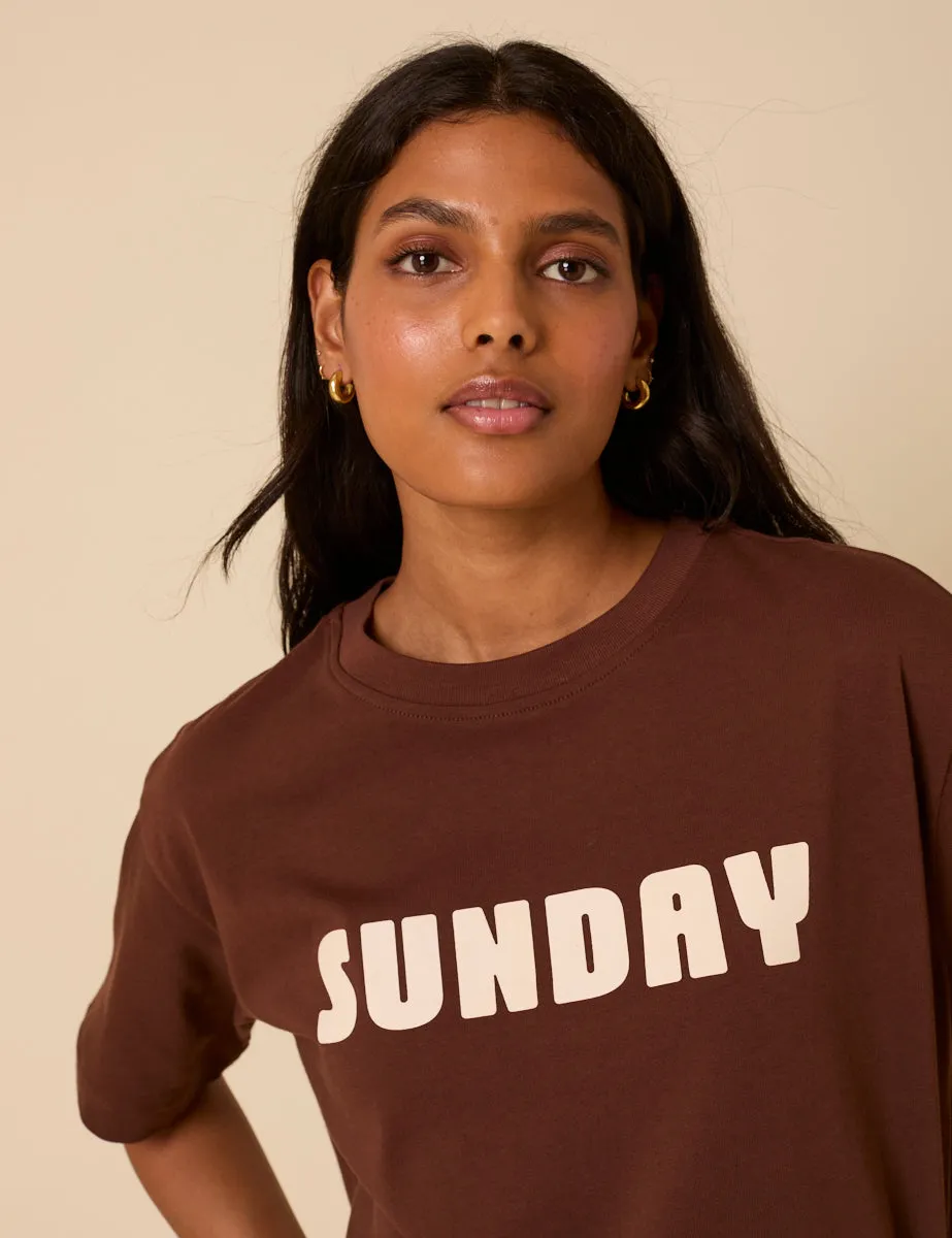 Brown Sunday Graphic T-Shirt sold by Nobody's Child product image thumbnail 2