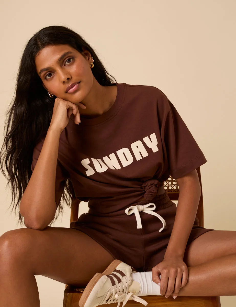Brown Sunday Graphic T-Shirt sold by Nobody's Child