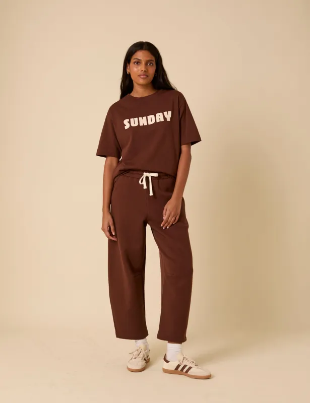 Brown Barrel Leg Joggers sold by Nobody's Child