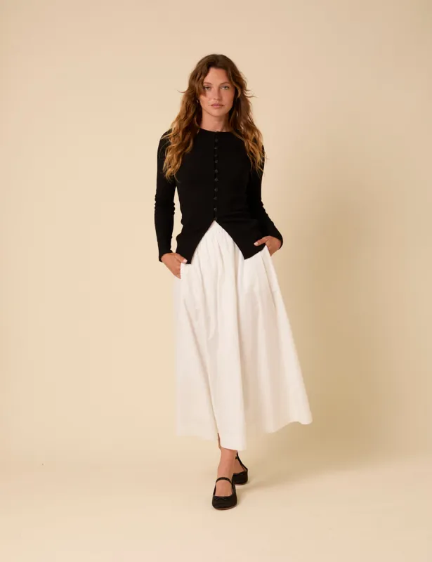 Black Ribbed Waistcoat Top sold by Nobody's Child