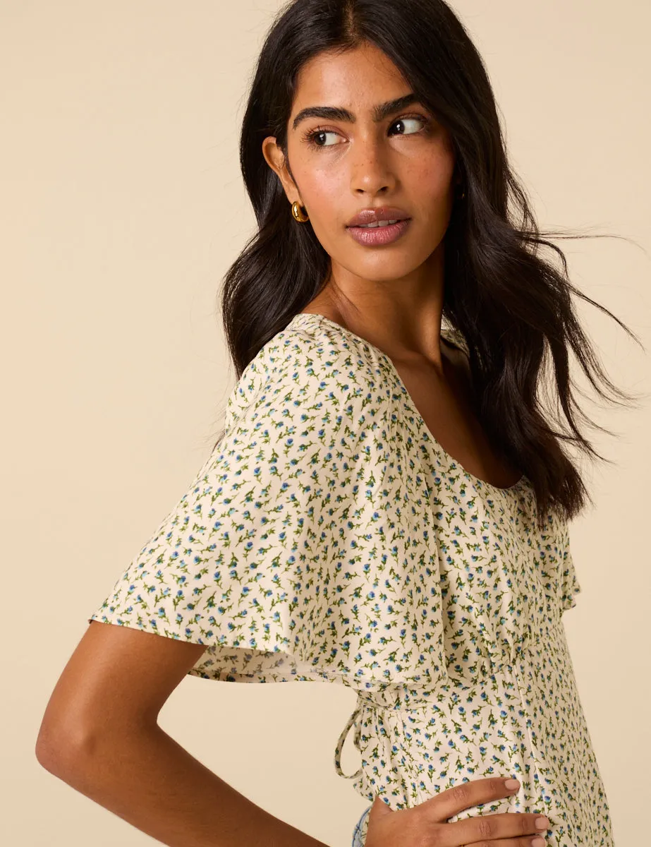 Cream Ditsy Floral Dee Dee Top sold by Nobody's Child product image thumbnail 2