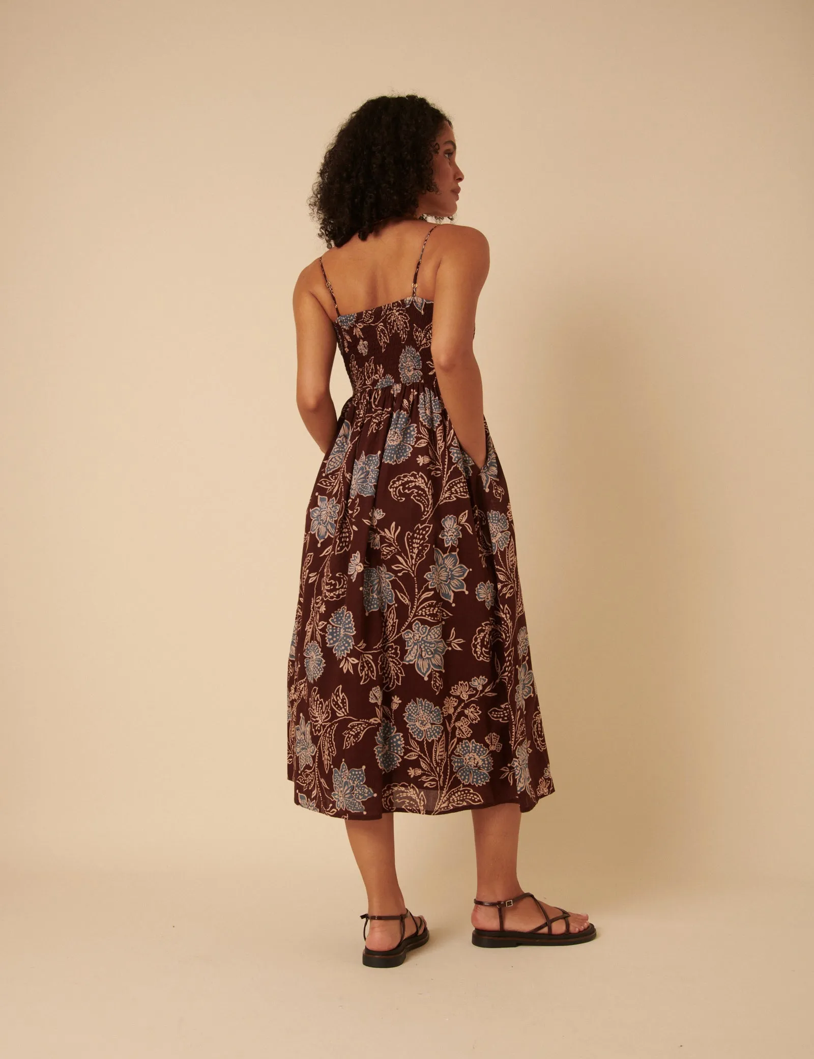 Brown Paisley Print Tamara Midi Dress sold by Nobody's Child product image thumbnail 5