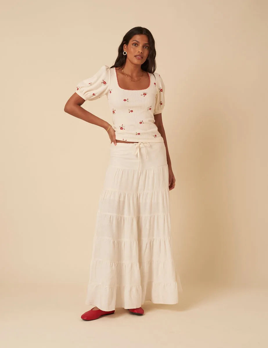 Cream Floral Pointelle Top sold by Nobody's Child product image thumbnail 3