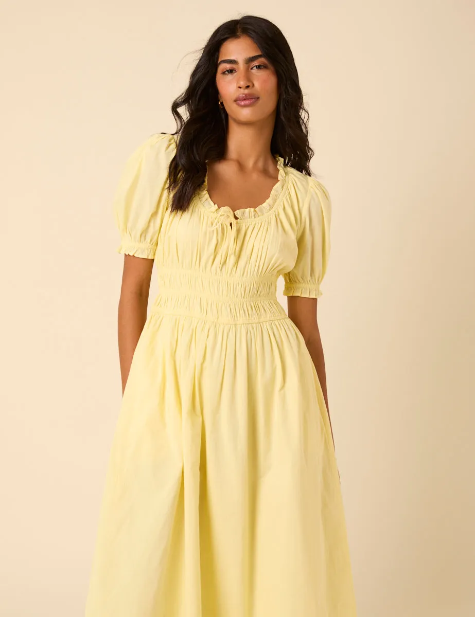 Butter Yellow Tula Midi Dress sold by Nobody's Child product image thumbnail 3