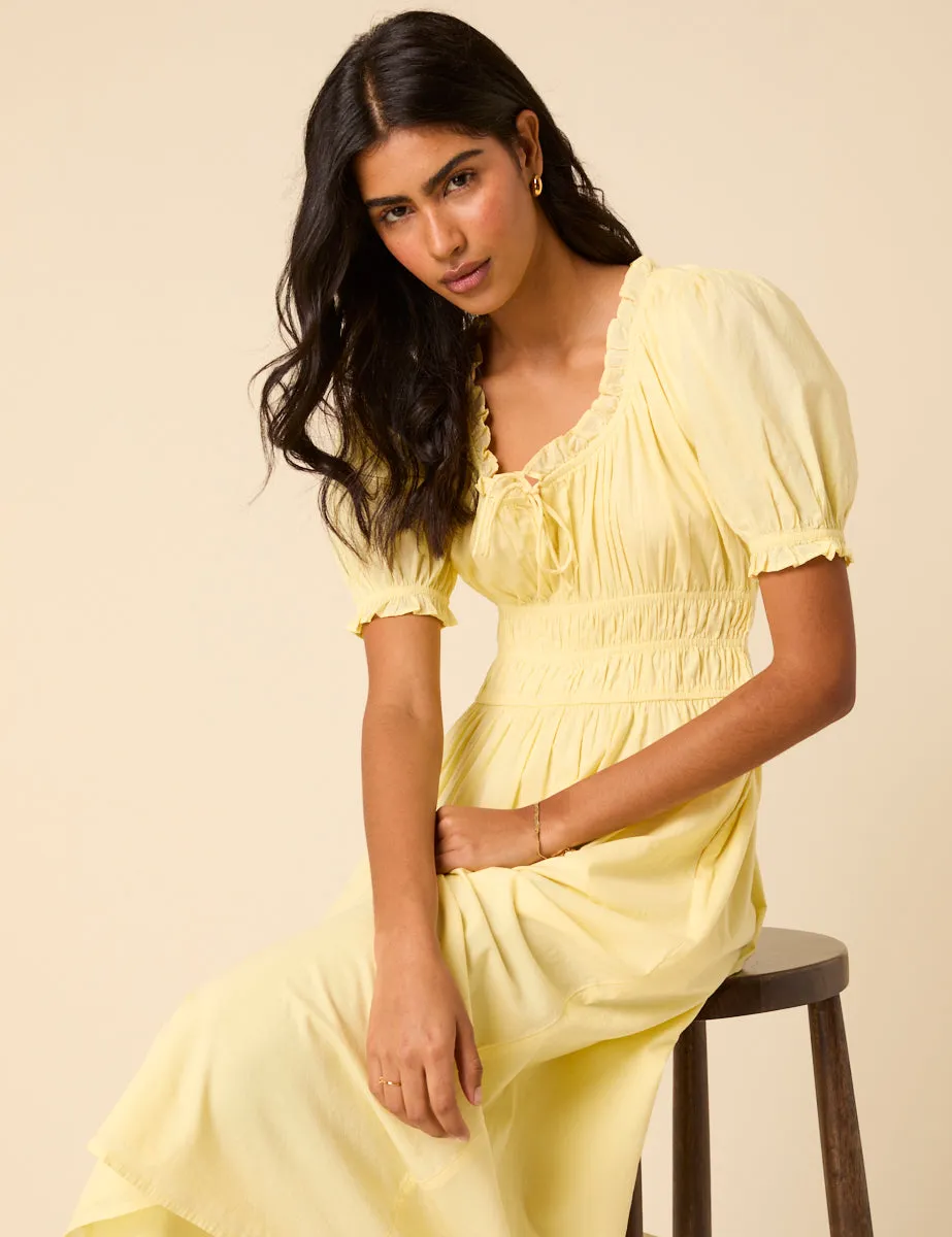 Butter Yellow Tula Midi Dress sold by Nobody's Child product image thumbnail 4