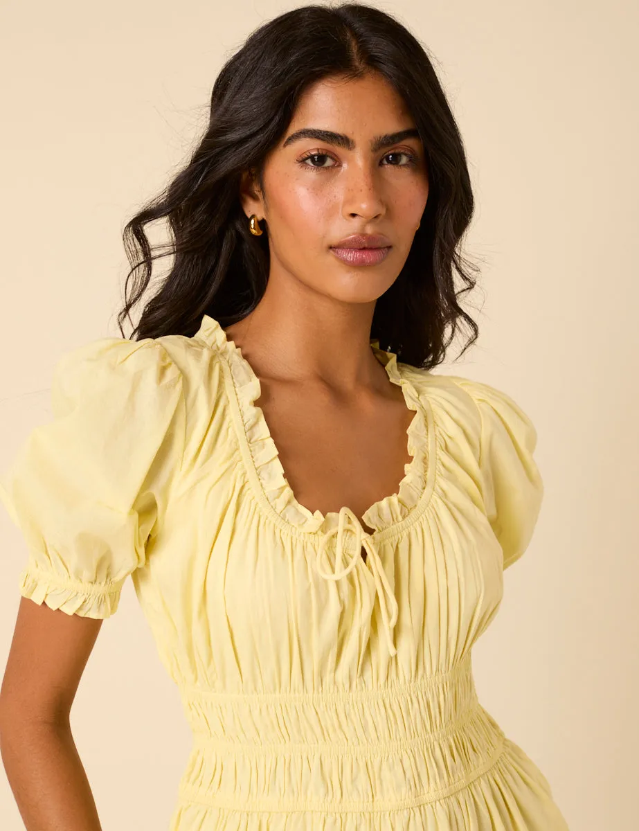 Butter Yellow Tula Midi Dress sold by Nobody's Child product image thumbnail 2