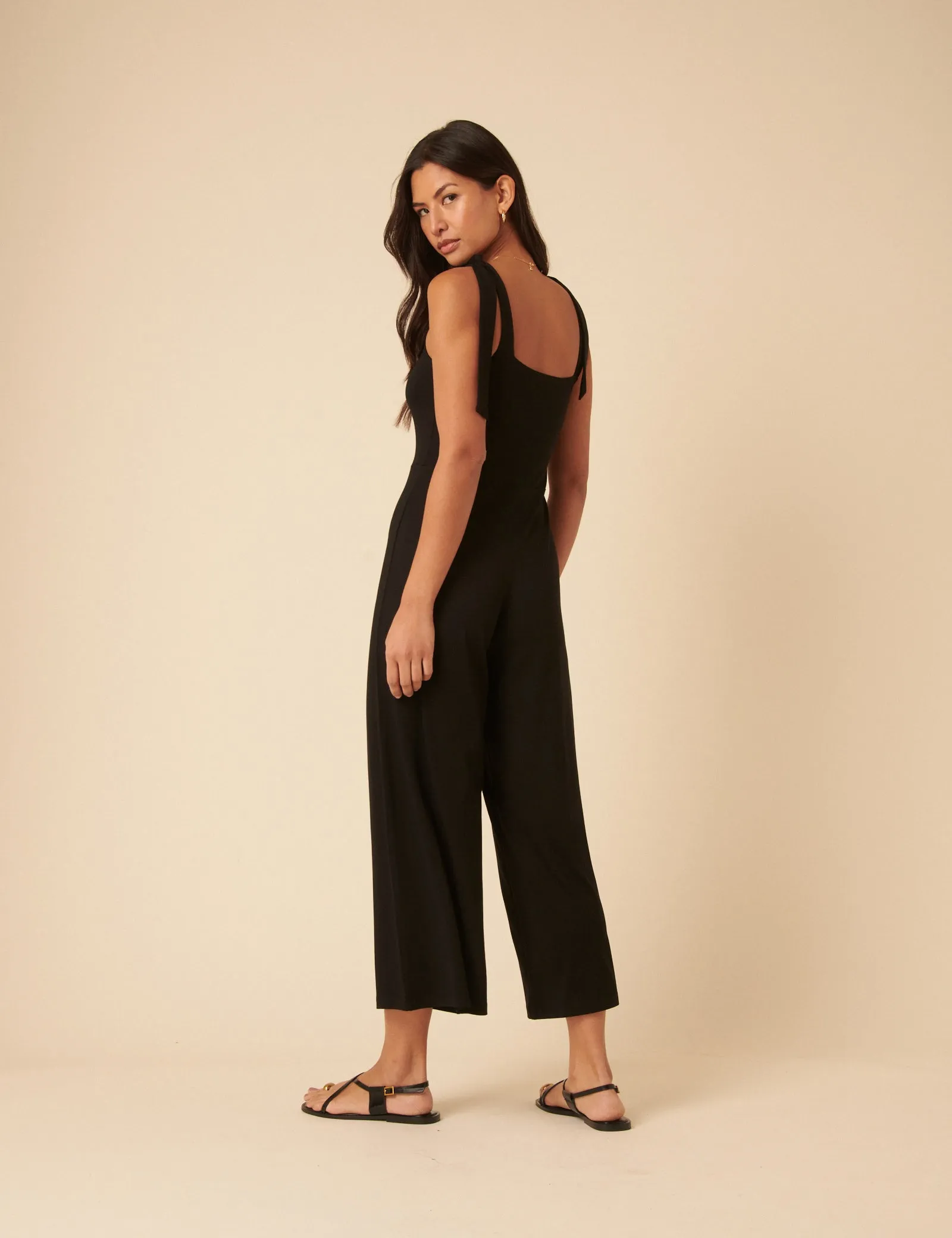 Black Tie Shoulder Jumpsuit sold by Nobody's Child product image thumbnail 5