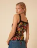 Black Floral Lace Trim Cami Top sold by Nobody's Child