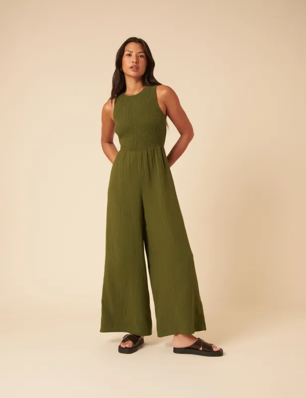 Green Ruth Jumpsuit sold by Nobody's Child