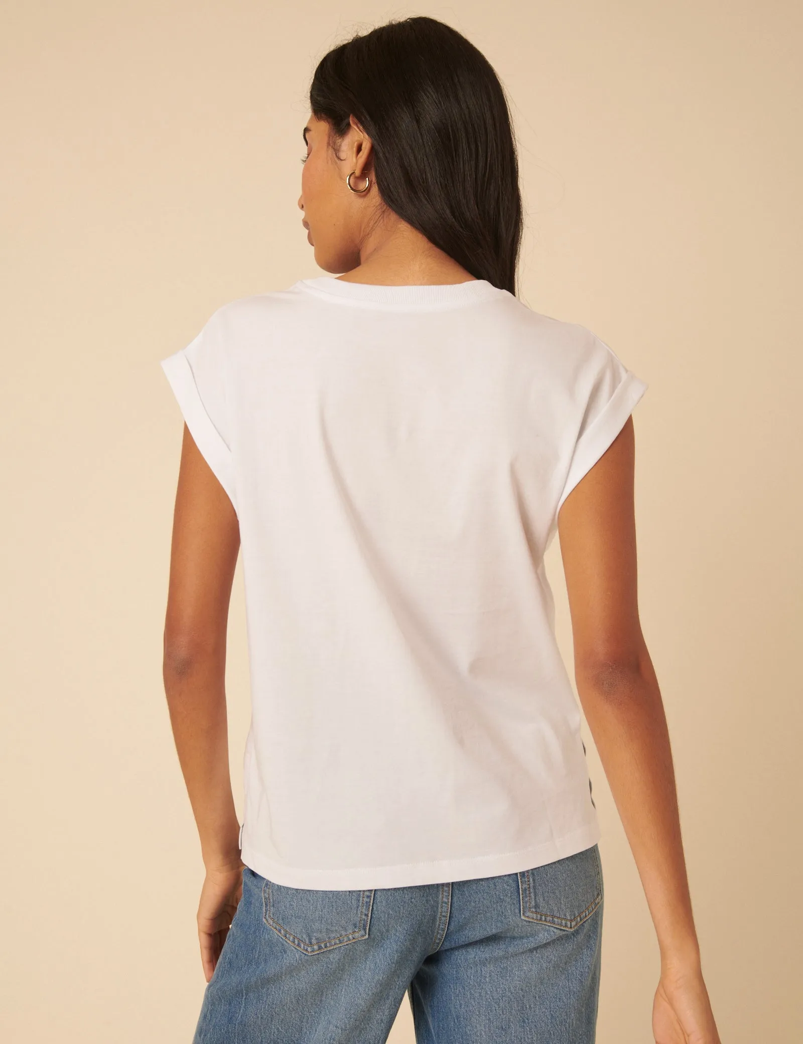 White Cap Sleeve T-Shirt sold by Nobody's Child product image thumbnail 4