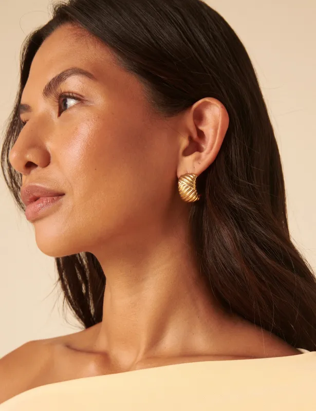Gold Chunky Hoop Earrings made by Nobody's Child