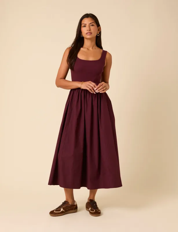 Burgundy Colorado Midi Dress sold by Nobody's Child
