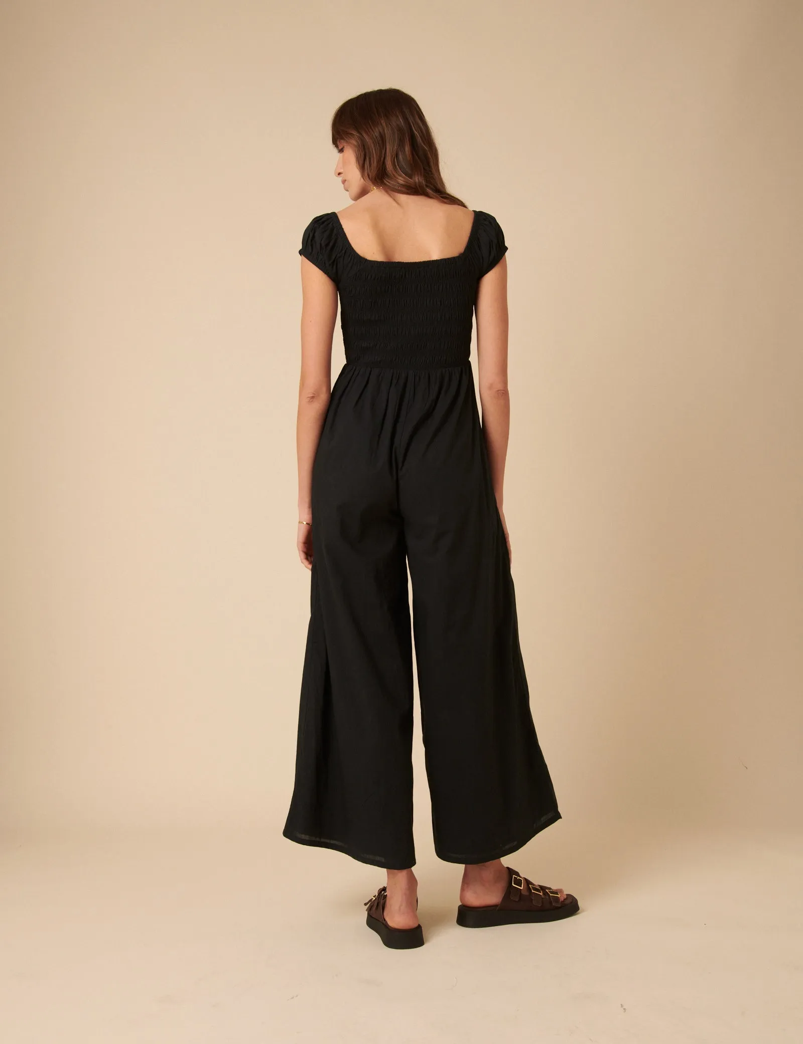 Black Shirred Bodice Alaska Jumpsuit sold by Nobody's Child product image thumbnail 5