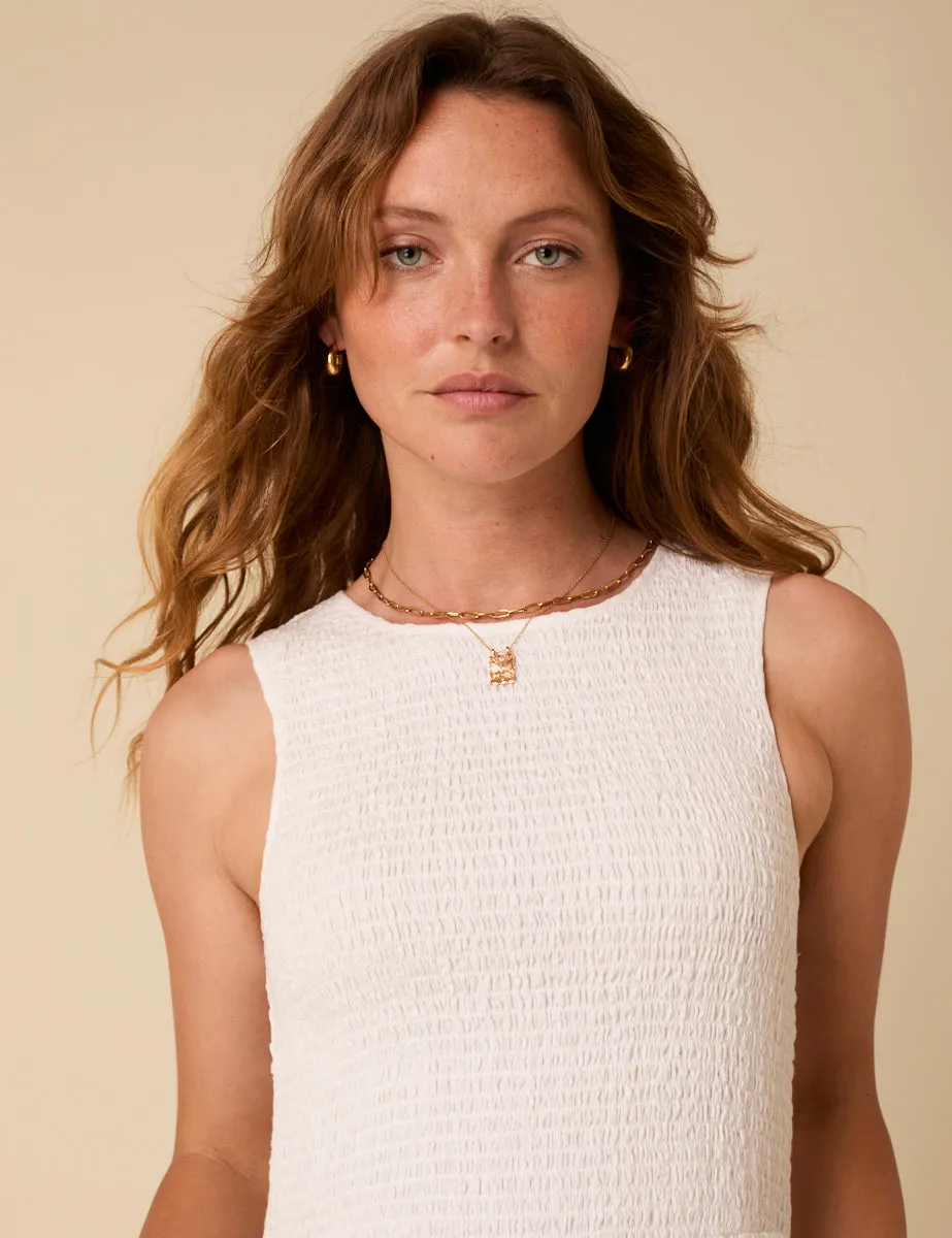 White Sleeveless Tiered Charlie Midi Dress sold by Nobody's Child product image thumbnail 3