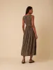 Brown Ditsy Floral Drop Waist Cora Midi Dress sold by Nobody's Child