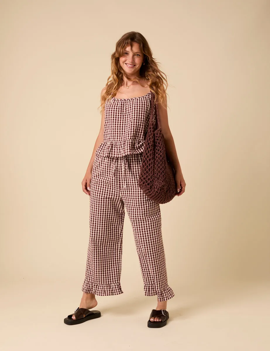 Brown Gingham Cami Top sold by Nobody's Child product image thumbnail 3