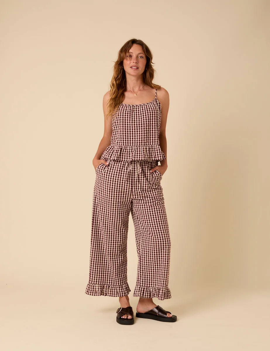 Brown Gingham Cami Top sold by Nobody's Child product image thumbnail 2