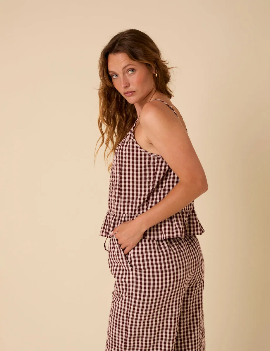 Brown Gingham Cami Top sold by Nobody's Child product image thumbnail 4