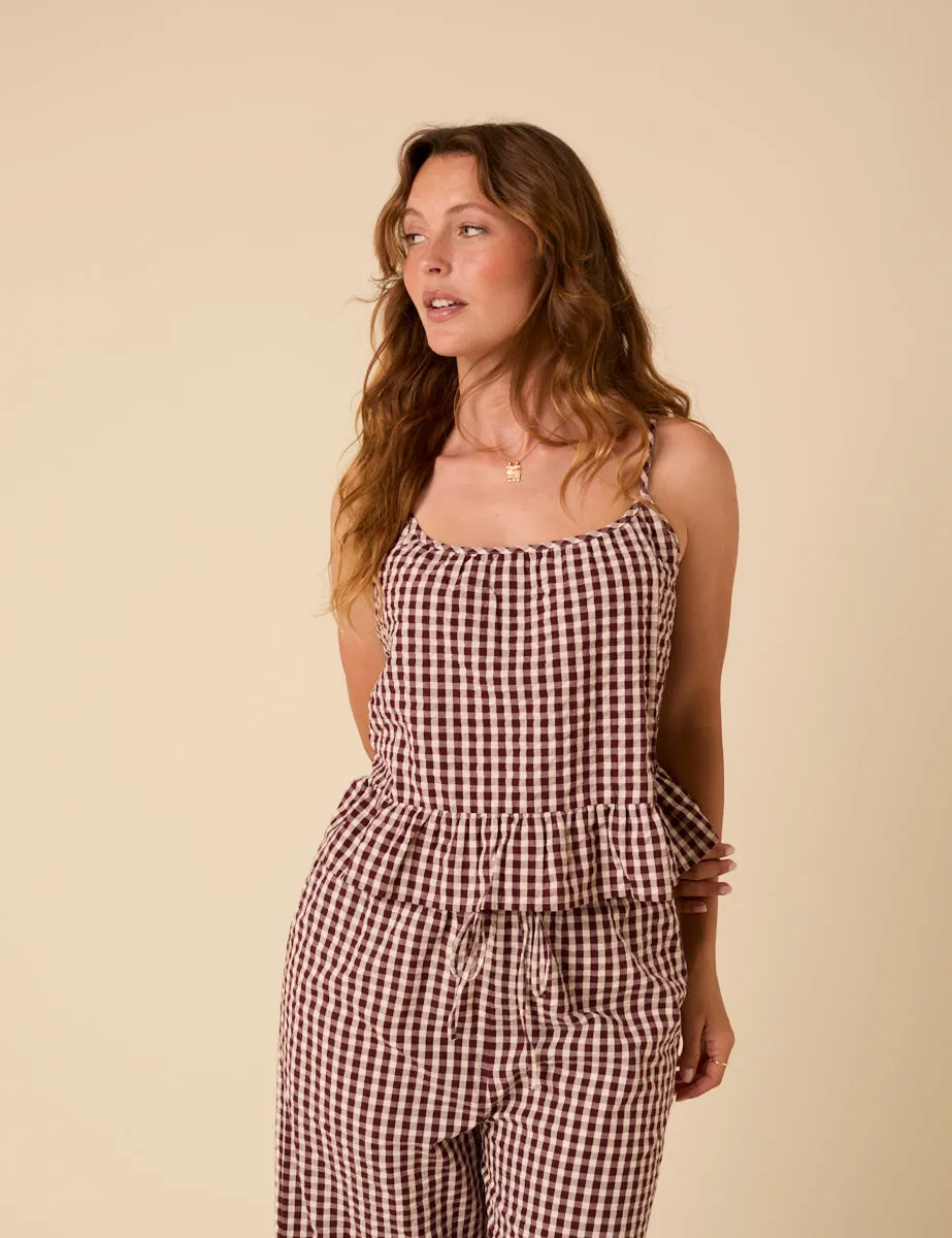 Brown Gingham Cami Top sold by Nobody's Child
