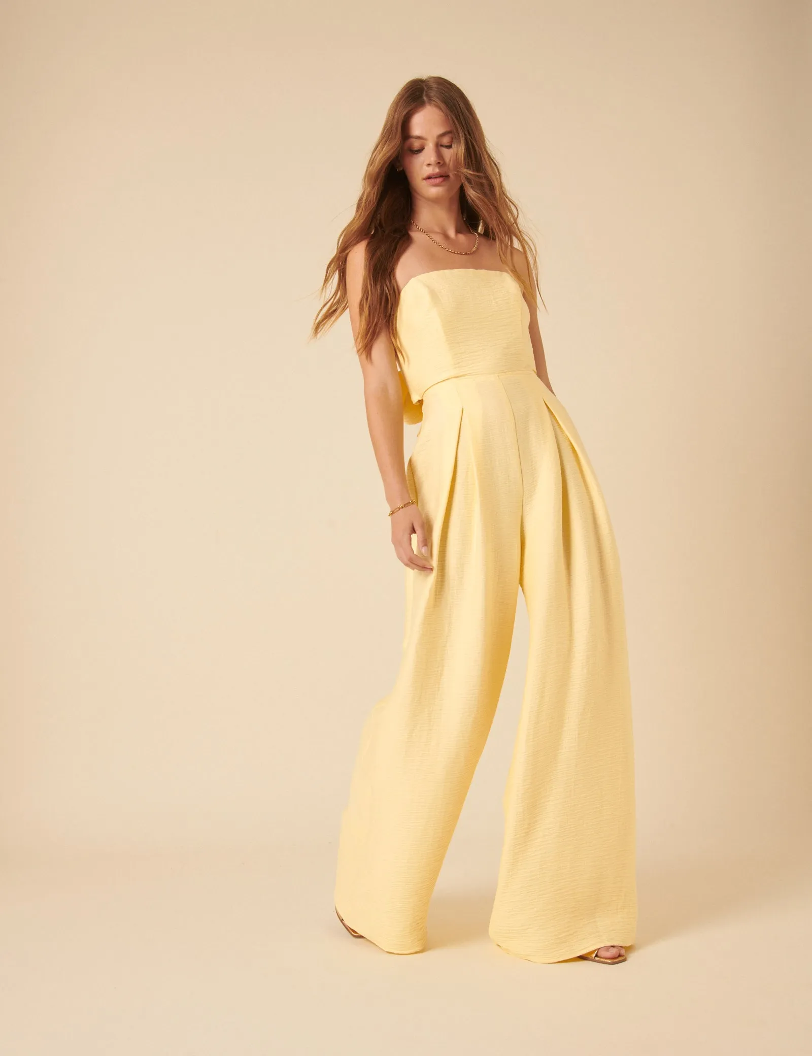 Butter Yellow Bandeau Rory Jumpsuit sold by Nobody's Child product image thumbnail 3