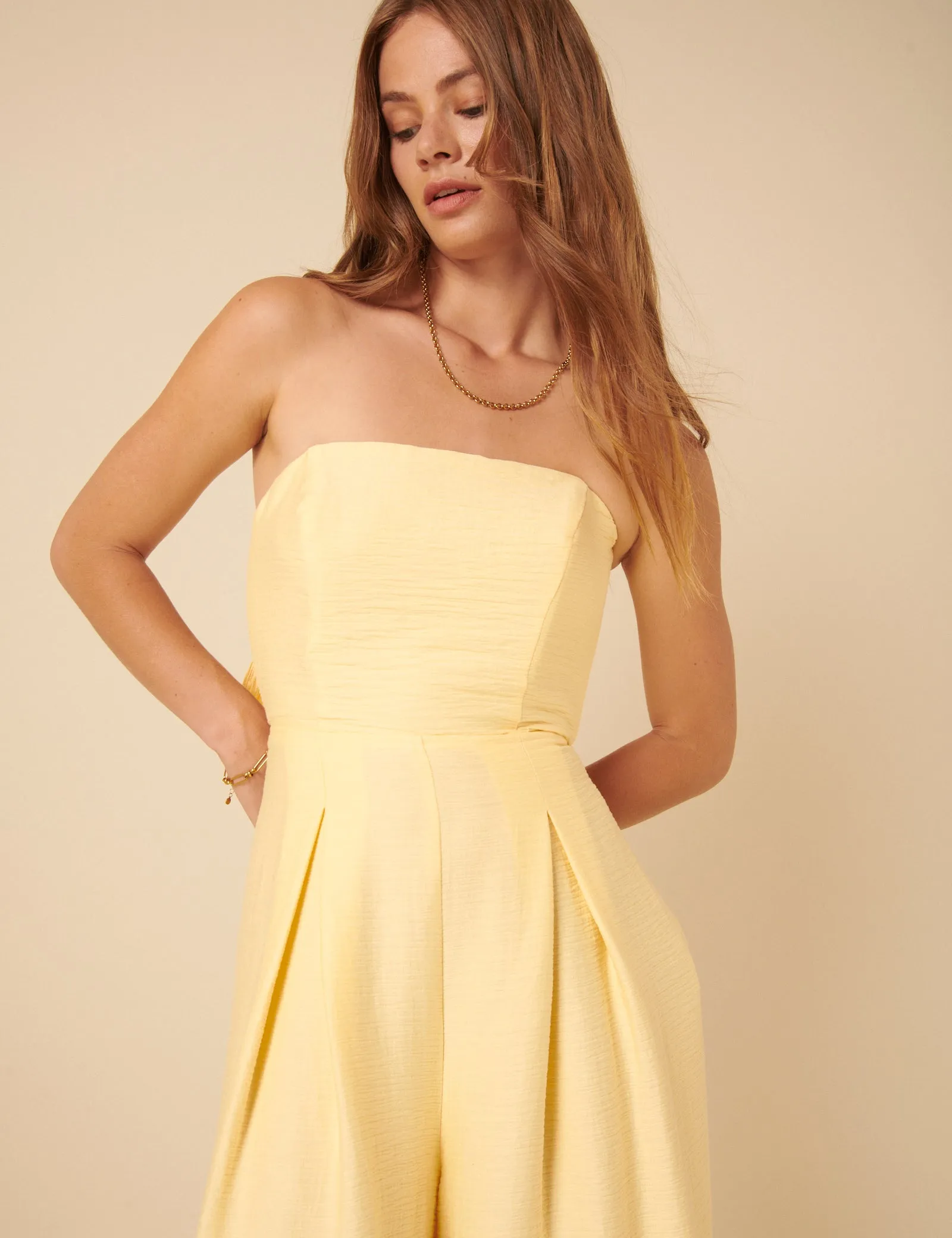 Butter Yellow Bandeau Rory Jumpsuit sold by Nobody's Child product image thumbnail 4