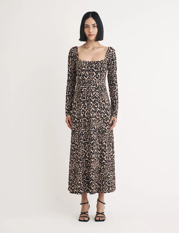 Leopard Print Aidie Midi Dress sold by Nobody's Child