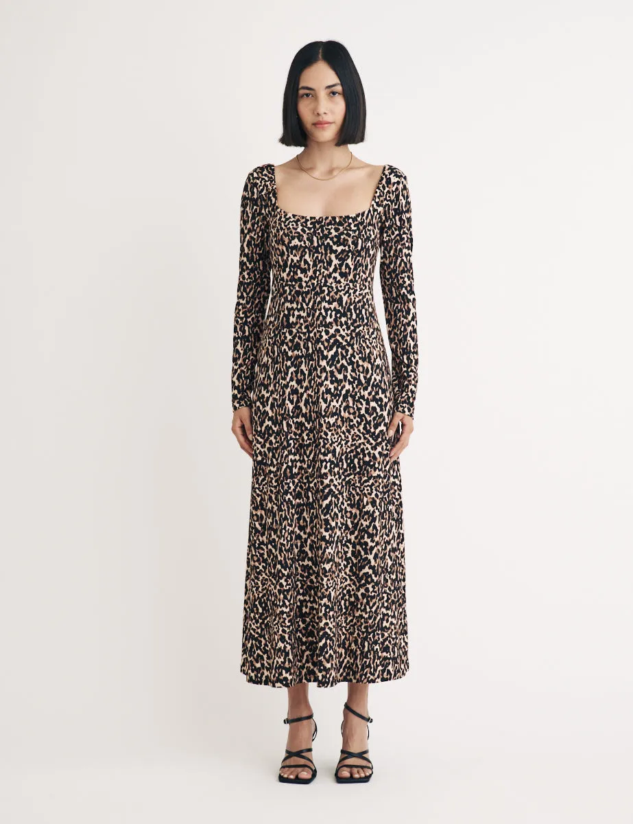 Leopard Print Aidie Midi Dress sold by Nobody's Child
