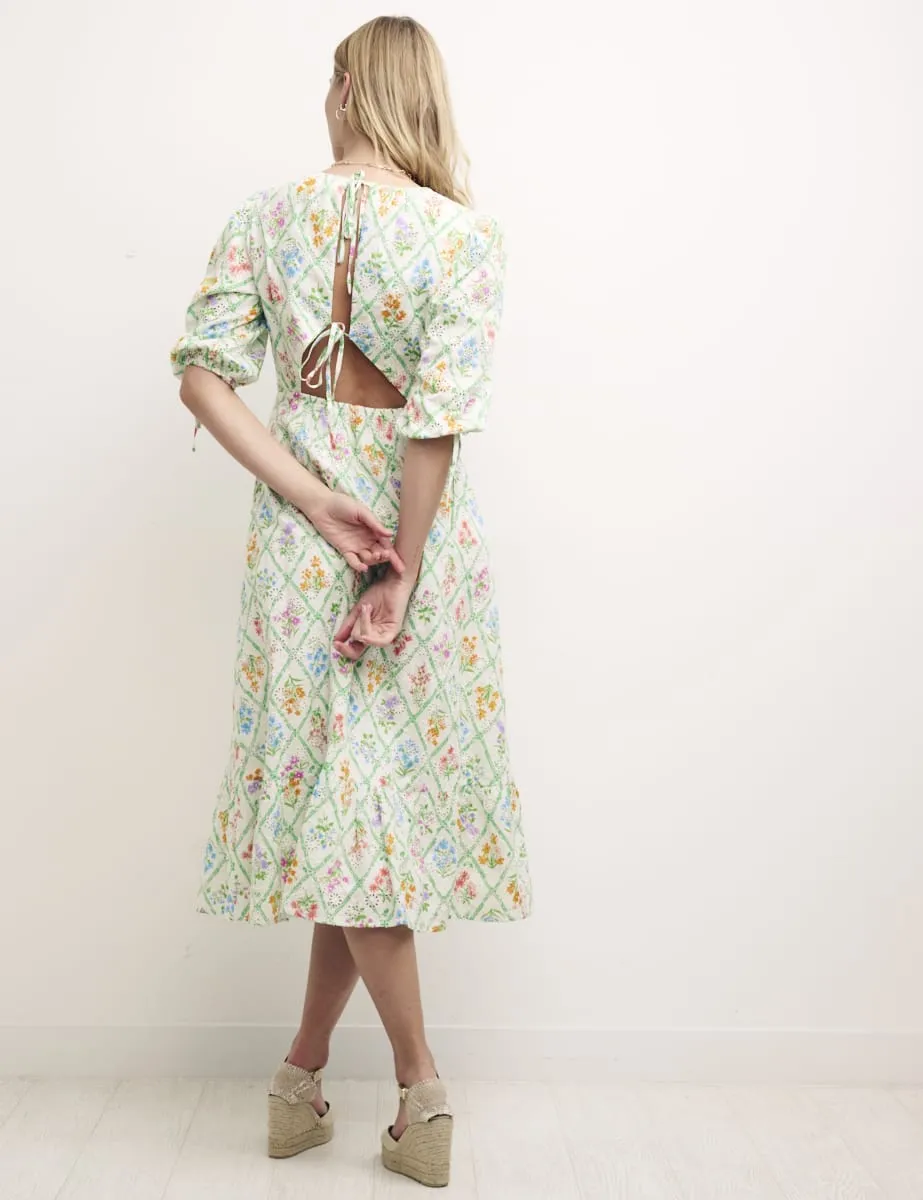 Floral Dominique Broderie Midi Dress sold by Nobody's Child product image thumbnail 4