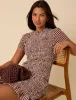 Brown Gingham Shirred Martha Mini Dress sold by Nobody's Child