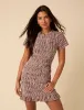 Brown Gingham Shirred Martha Mini Dress sold by Nobody's Child