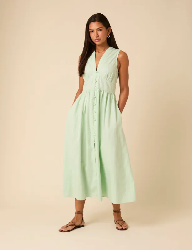 Mint Green Sleeveless Starlight Midi Dress sold by Nobody's Child
