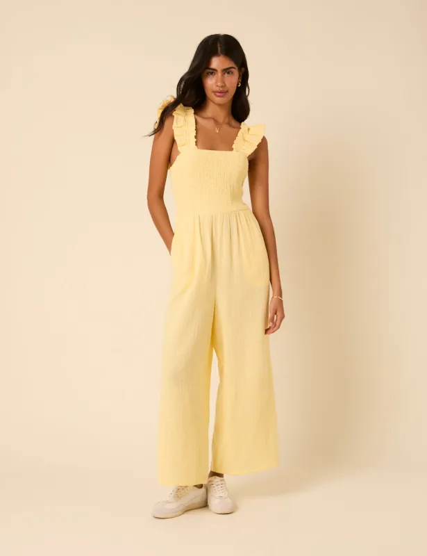 Butter Yellow Maya Jumpsuit sold by Nobody's Child