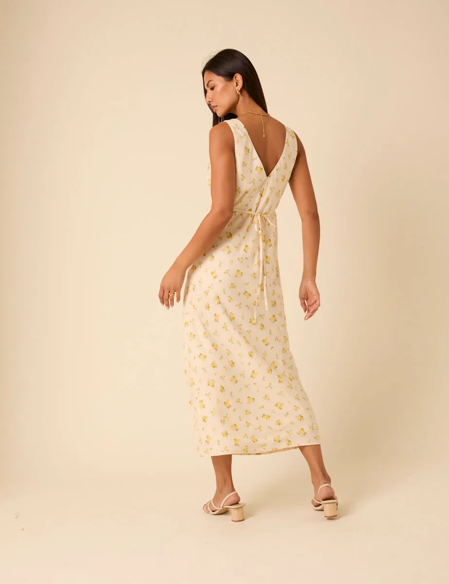 Cream Ditsy Floral Helena Midi Dress sold by Nobody's Child product image thumbnail 5