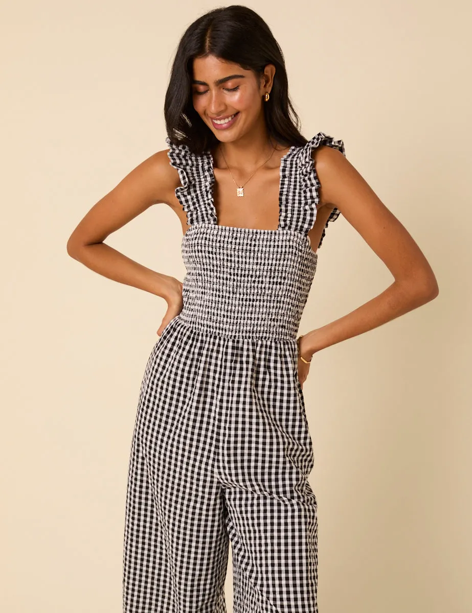 Black Gingham Maya Jumpsuit sold by Nobody's Child product image thumbnail 3