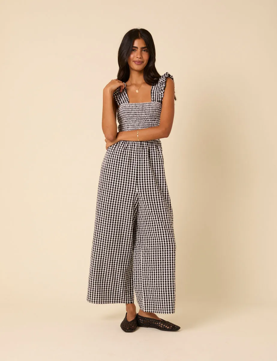 Black Gingham Maya Jumpsuit sold by Nobody's Child