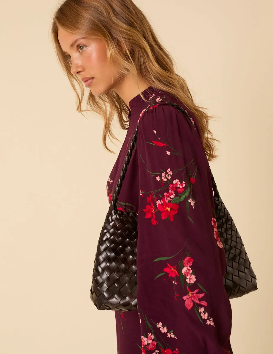 Ellyla Brown Woven Leather Bag sold by Nobody's Child product image thumbnail 3