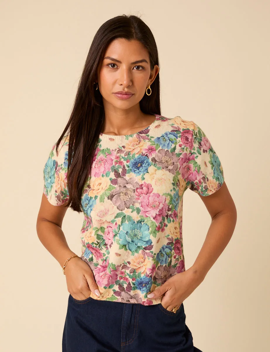 Floral Knitted Short Sleeve Top sold by Nobody's Child product image thumbnail 2