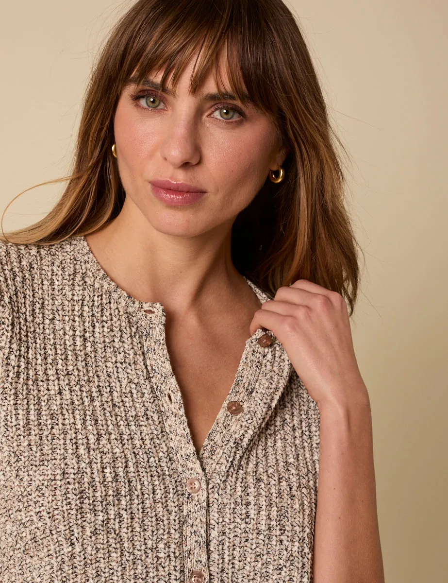 Brown Short Sleeve Knitted Cardigan sold by Nobody's Child product image thumbnail 4