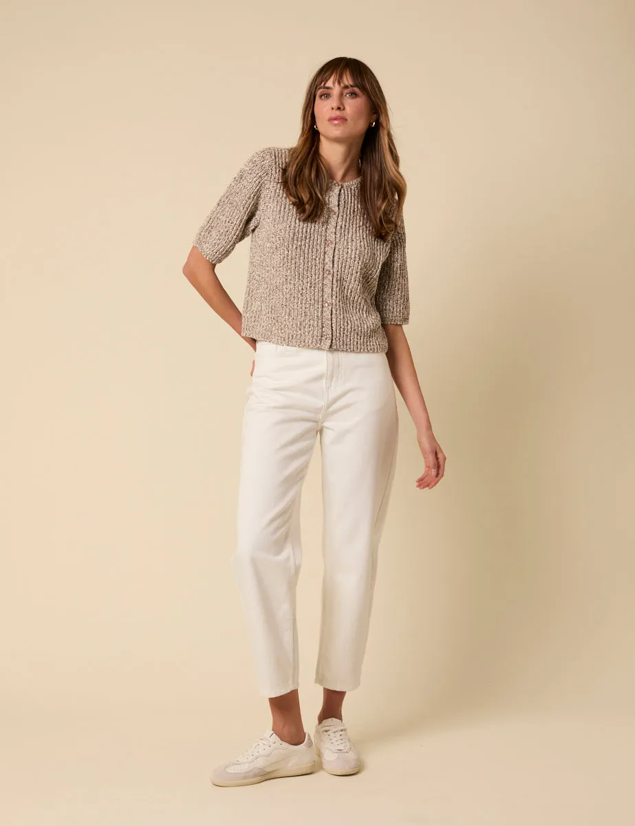 Brown Short Sleeve Knitted Cardigan sold by Nobody's Child product image thumbnail 5