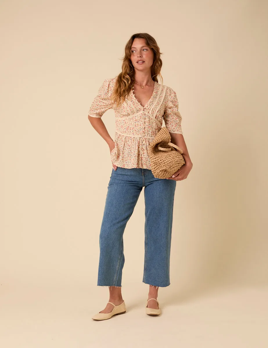 Yellow Ditsy Floral Top sold by Nobody's Child product image thumbnail 4