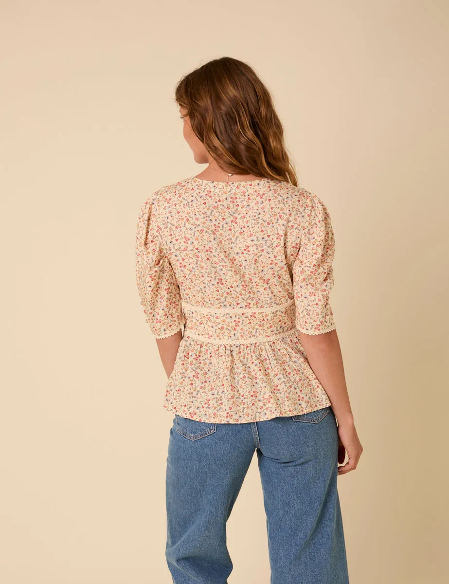 Yellow Ditsy Floral Top sold by Nobody's Child product image thumbnail 5