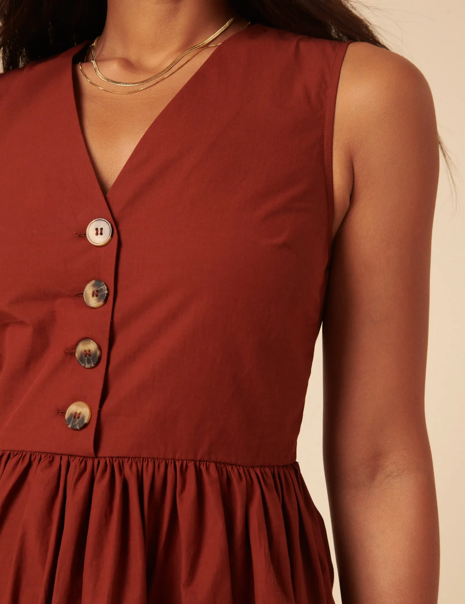 Burnt Orange Oak Midi Dress sold by Nobody's Child product image thumbnail 4
