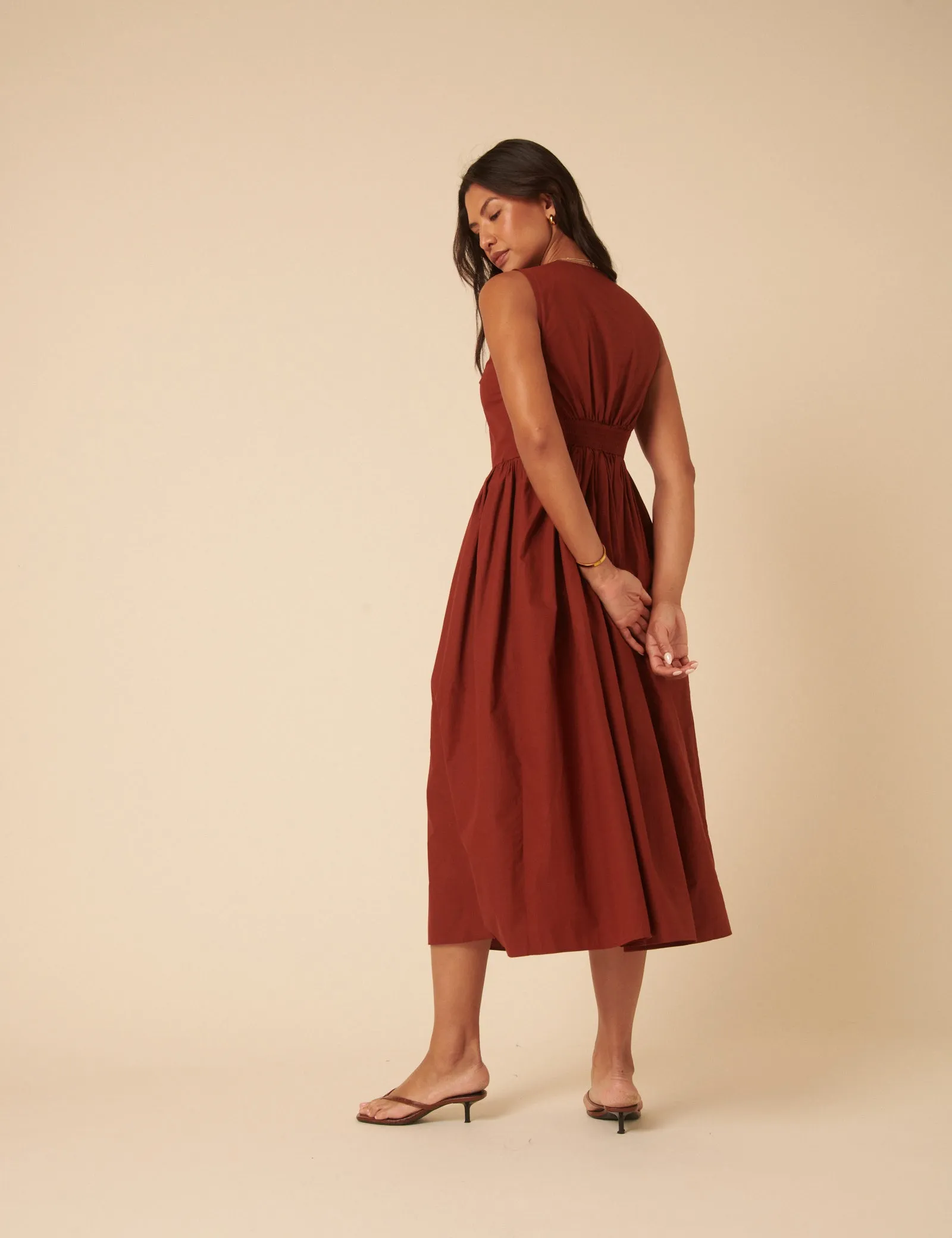 Burnt Orange Oak Midi Dress sold by Nobody's Child product image thumbnail 5