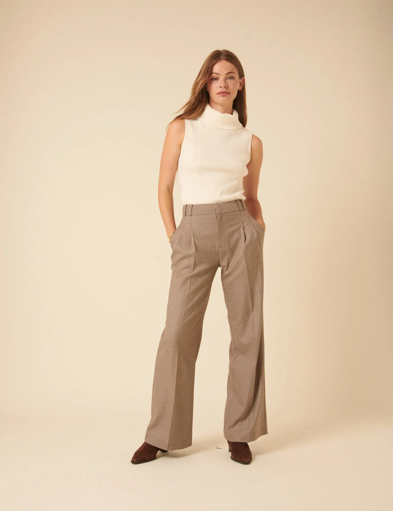 Brown Heritage Check Tailored Trousers sold by Nobody's Child product image thumbnail 4