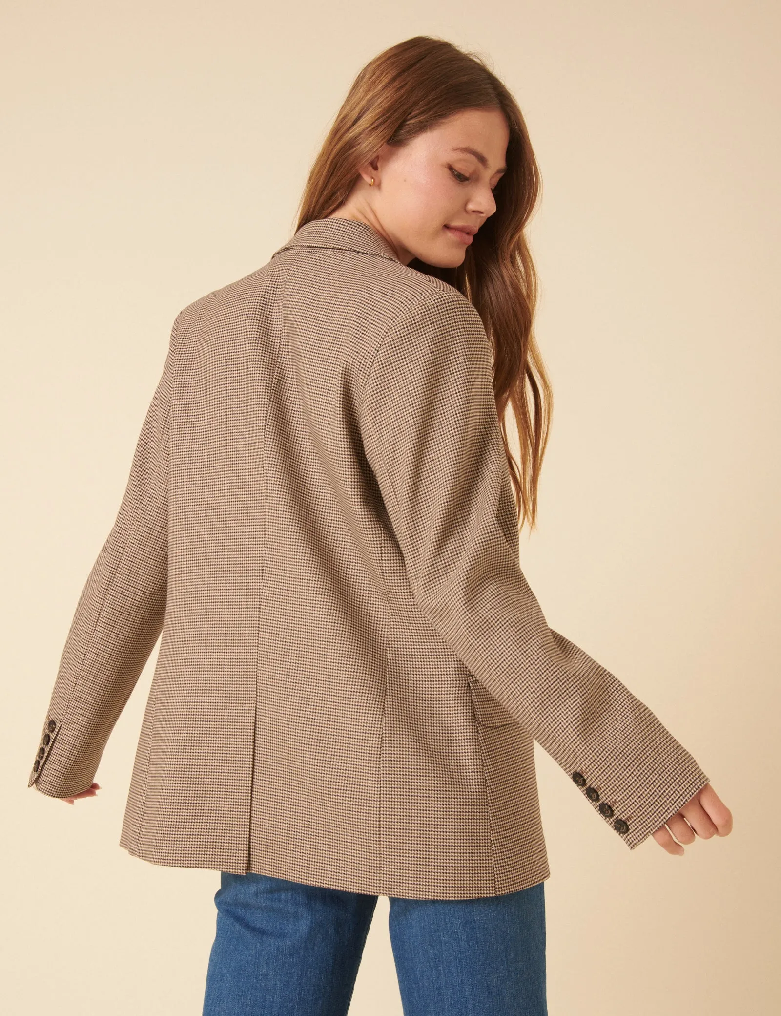 Beige Heritage Check Blazer sold by Nobody's Child product image thumbnail 5