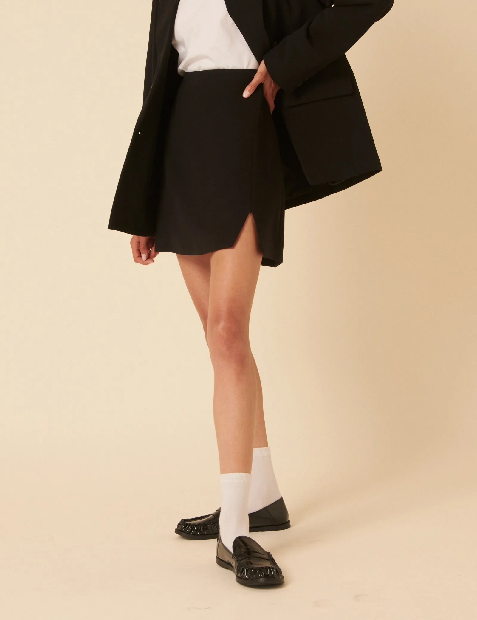 Black Tailored Mini Skirt sold by Nobody's Child product image thumbnail 3