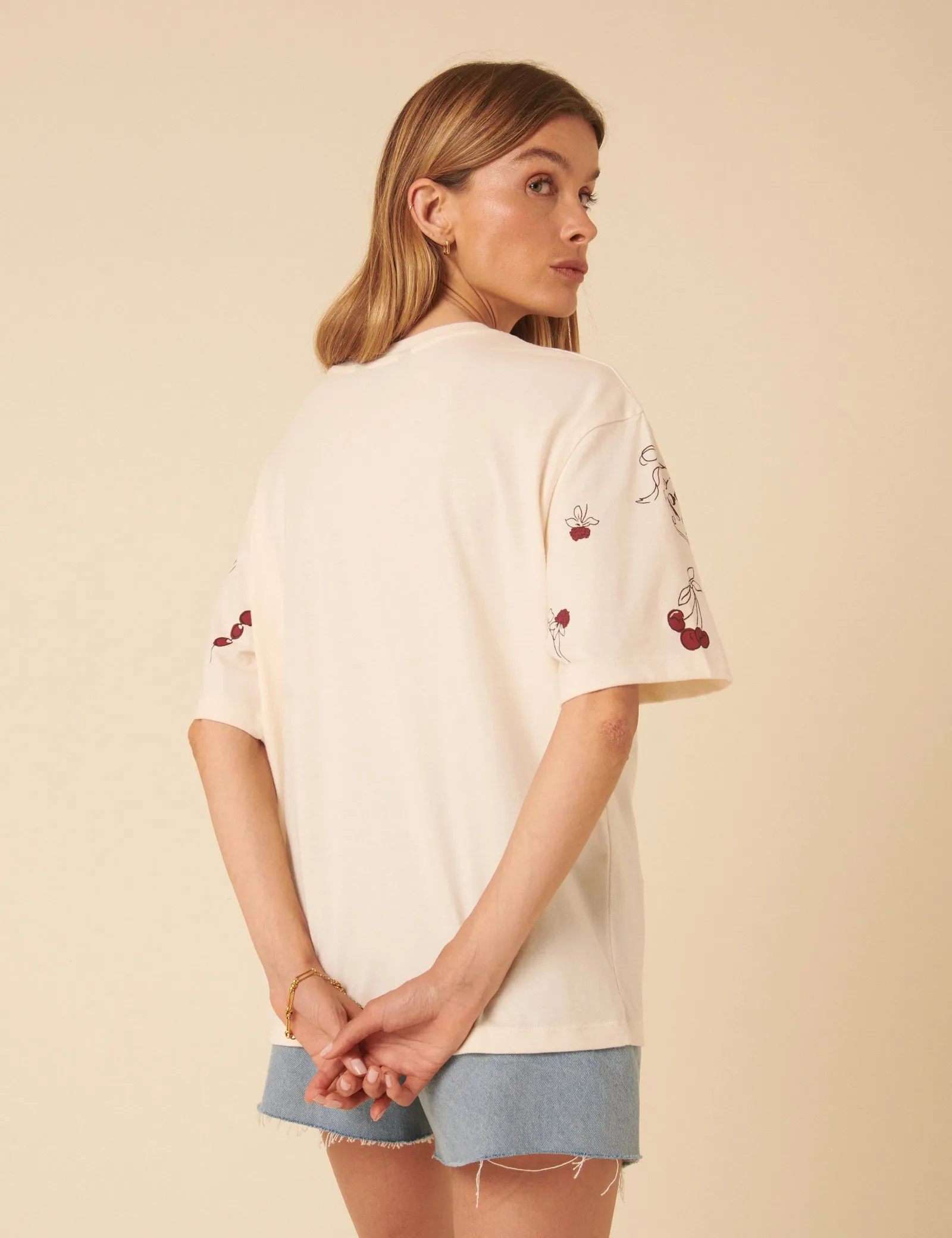 Cream Charm Print Graphic T-Shirt sold by Nobody's Child product image thumbnail 5